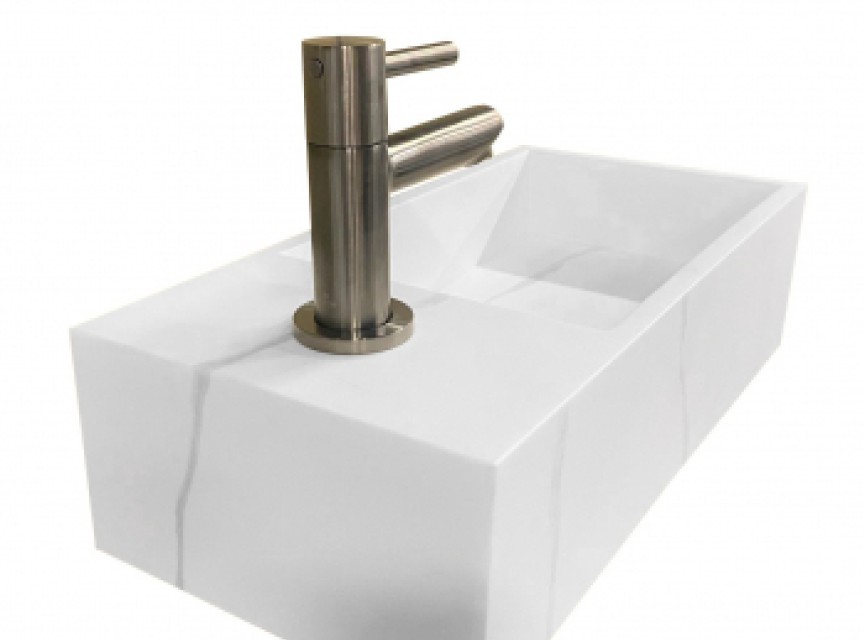 Noble fontein links Solid surface 36 x 18 x 10 cm marmer wit