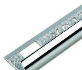 Aluminium Tegelprofiel Rond 10mm - Chroom
