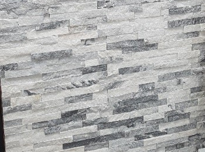 GRIJS / WIT GLITTER , Natuursteen Strip , Steenstrips Oftewel Stone Panel