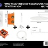 One-Pack inbouw-regendoucheset Muuruitloop 300mm Rond Mat-Wit