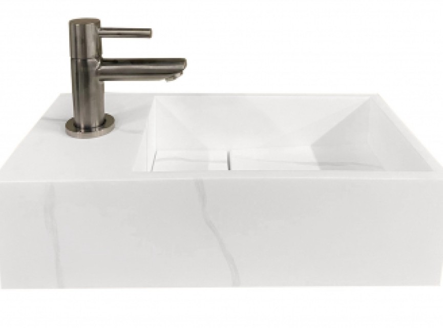 Noble fontein links Solid surface 36 x 18 x 10 cm marmer wit