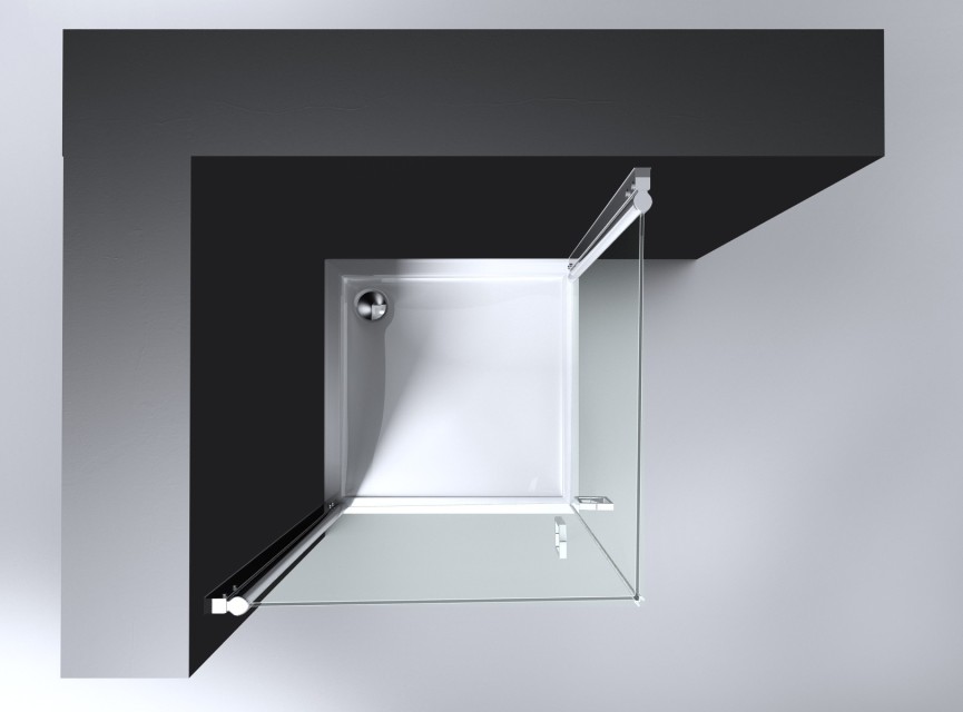 Erico vierkante cabine met 2 deuren 90x90x192cm NANO glas 6mm
