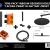One-Pack inbouw-regendoucheset Muuruitloop 300mm Rond Mat Zwart