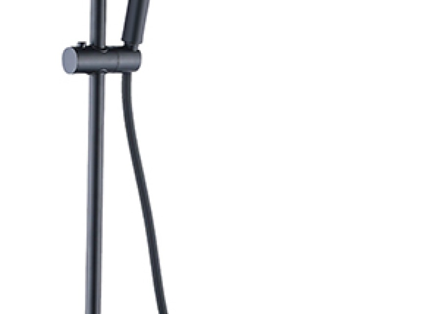Caral-Eco Twenty douche-opbouwset + thermostaatkraan mat-zwart