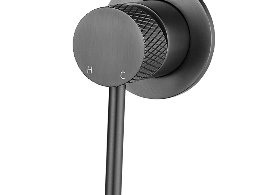 Ribbd inbouw-mengkraan zonder uitloop gunmetal