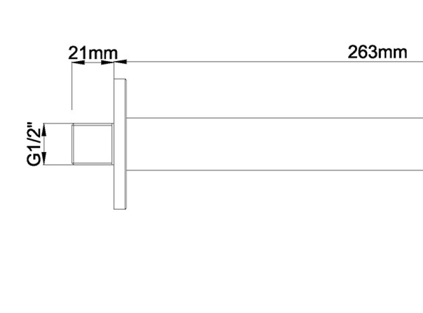 inbouw-uitloop rond 25cm 1/2''  Gunmetal