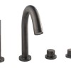 Caral 4-gats badrandthermostaat  afbouwset Gunmetal