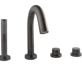 Caral 4-gats badrandthermostaat  afbouwset Gunmetal
