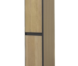 Lotus kolomkast met 2 deuren 35 cm naturel eik/mat zwart