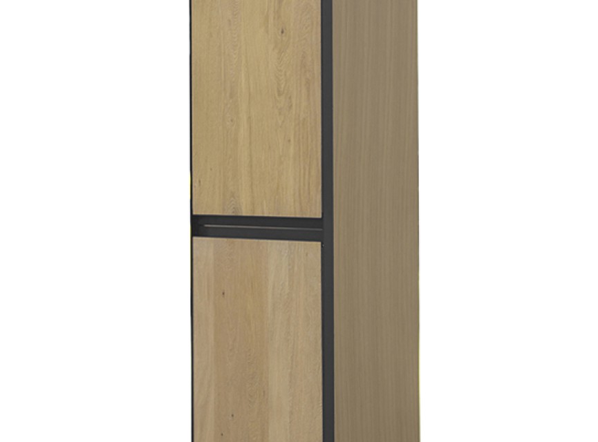 Lotus kolomkast met 2 deuren 35 cm naturel eik/mat zwart