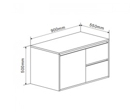 Florence Onderkast Manchester 90cm Zwart
