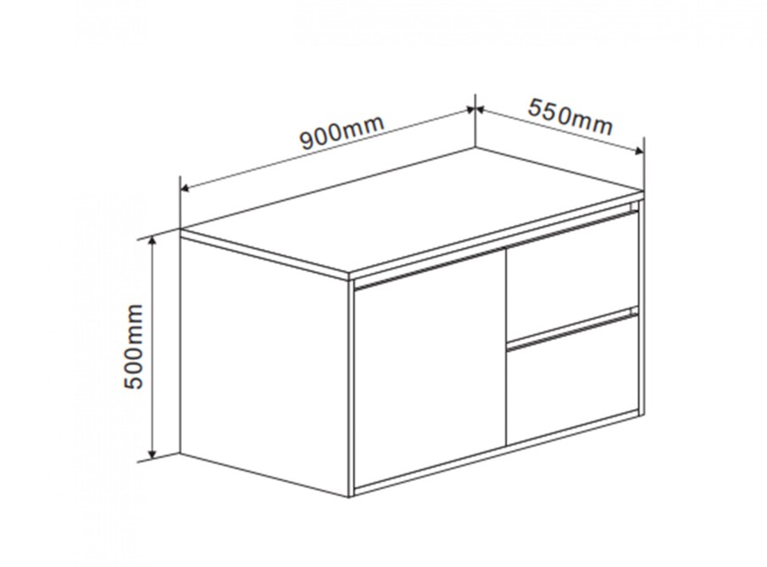 Florence Onderkast Manchester 90cm Zwart