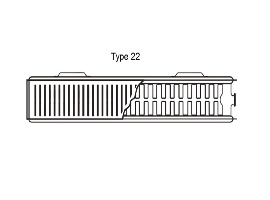 60x180 cm Type 22 - 3941 Watt - ECA Paneelradiator Compact 8 vlakke voorzijde - Mat Zwart (Ral 9005)