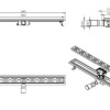 Geborsteld messing douchegoot 40mm aansl. +flens  90x7