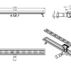 Geborsteld messing douchegoot 40mm aansl. +flens  100x7
