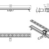 Geborsteld koper douchegoot 40mm aansl. +flens 100x7