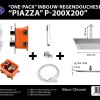 One pack inbouw-regendoucheset Plafonduitloop 200mm Vierkant
