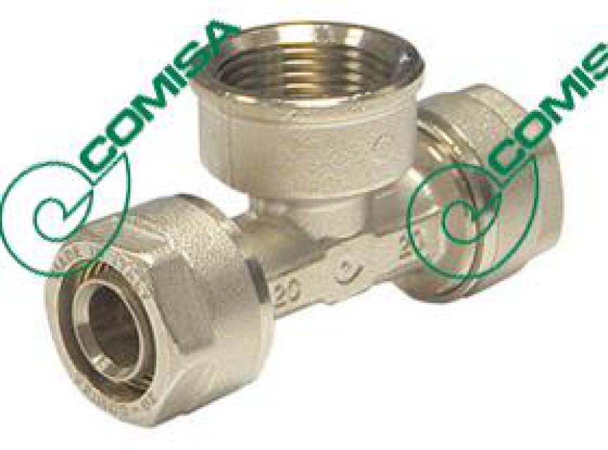 T-Stuk Overgang 16x2 - 1/2 Binnendraad - 16x2 UNIK Schroefbus