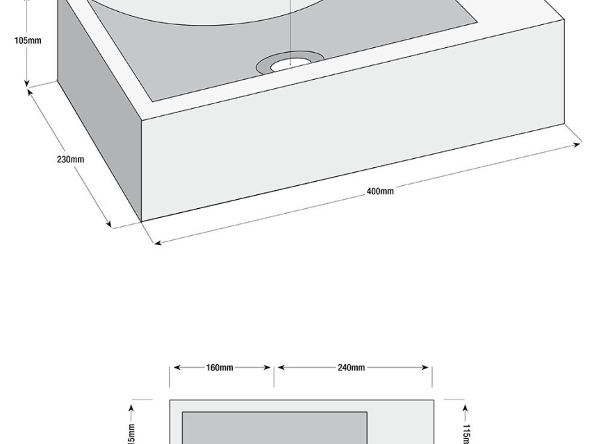 Matera fonteinset rechts 40x23x10.5