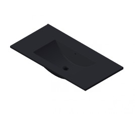Florence Wastafel Parijs 90cm Zonder Kraangat Mat Zwart