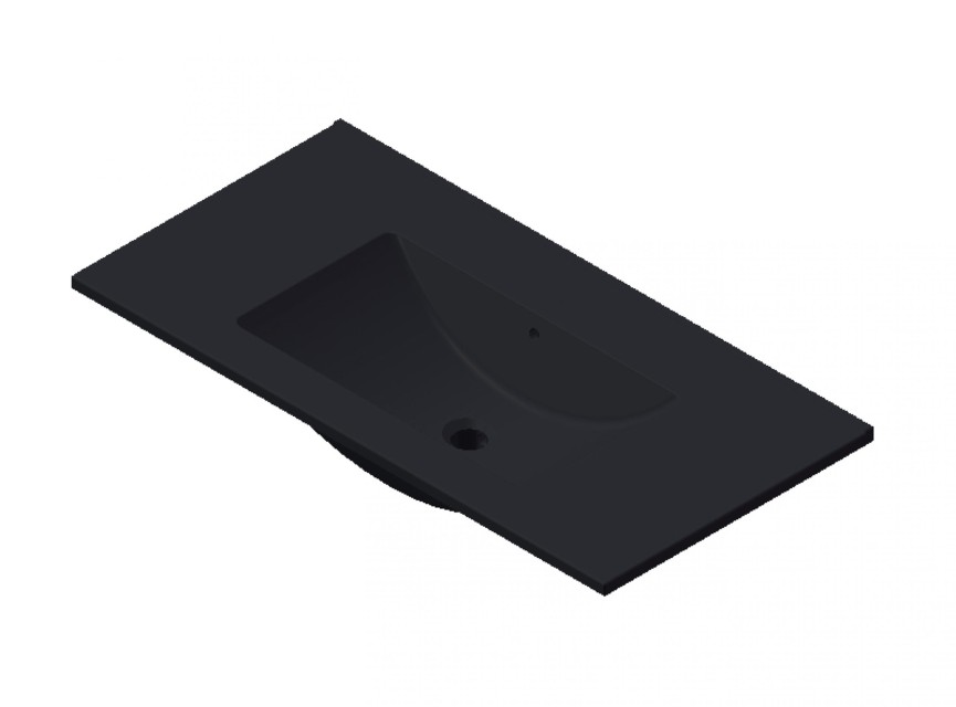 Florence Wastafel Parijs 90cm Zonder Kraangat Mat Zwart