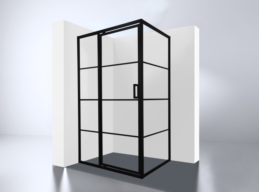 Douchecabine Zeplin-1200 met nisdeur 1200x900x2100x8mm