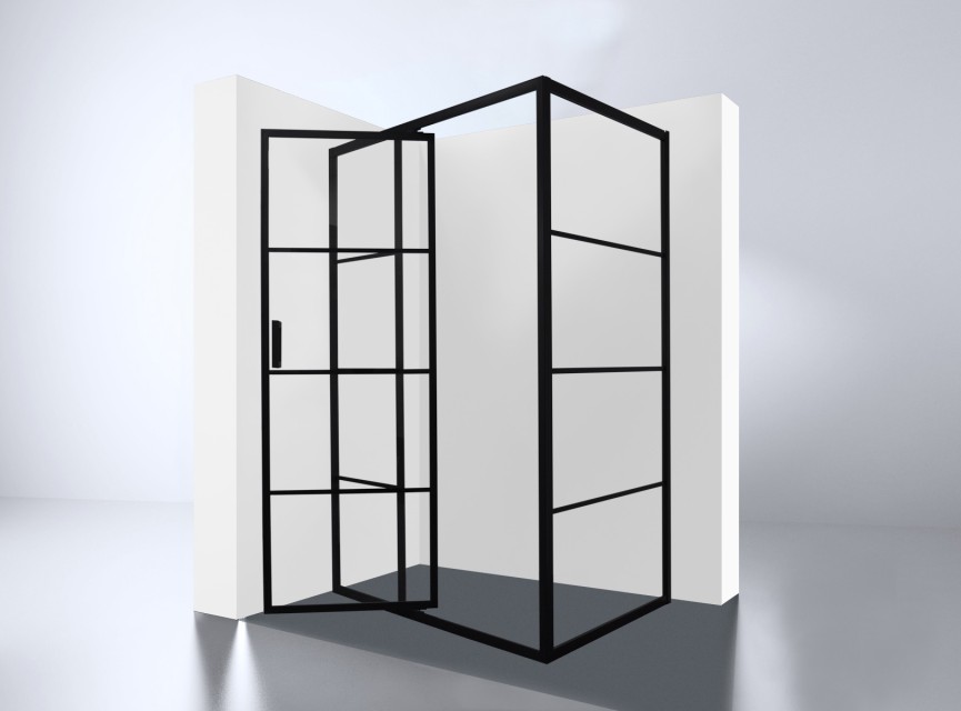 Douchecabine Zeplin-1200 met nisdeur 1200x900x2100x8mm