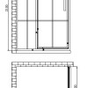 Douchecabine Zeplin-1200 met nisdeur 1200x900x2100x8mm