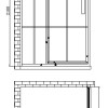 Douchecabine Zeplin-1400 met nisdeur 1400x900x2100x8mm