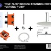 One-Pack inbouw-regendoucheset Plafonduitloop 200mm Rond