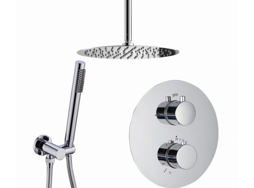 Florence Showerset Milaan Rond 12 Inch Plafond Chroom