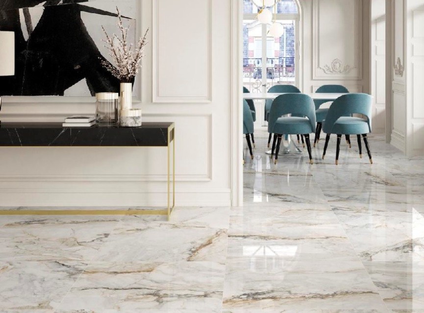 MAT CEASAR Gold White 60x120 ( COMPACTGLASS ) Vloertegel en Wandtegel Woonkamer / Winkelruimte / Badkamer / Keuken
