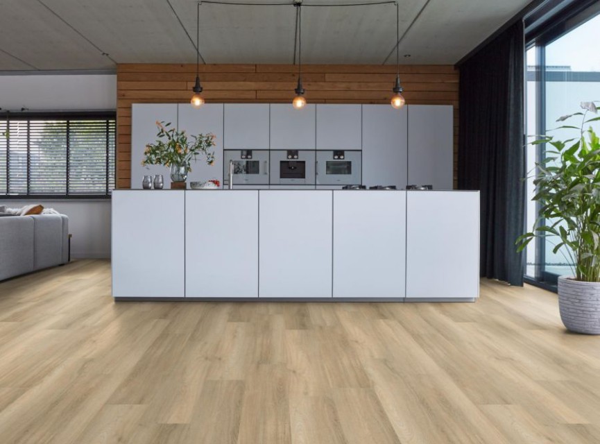 DIJON Beige DRYBACK ( LEVENSLANGE GARANTIE ) / micro-bevel 4v / PVC Vloer / Plak PVC