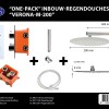 One-Pack inbouw-regendoucheset Muuruitloop 200mm Rond