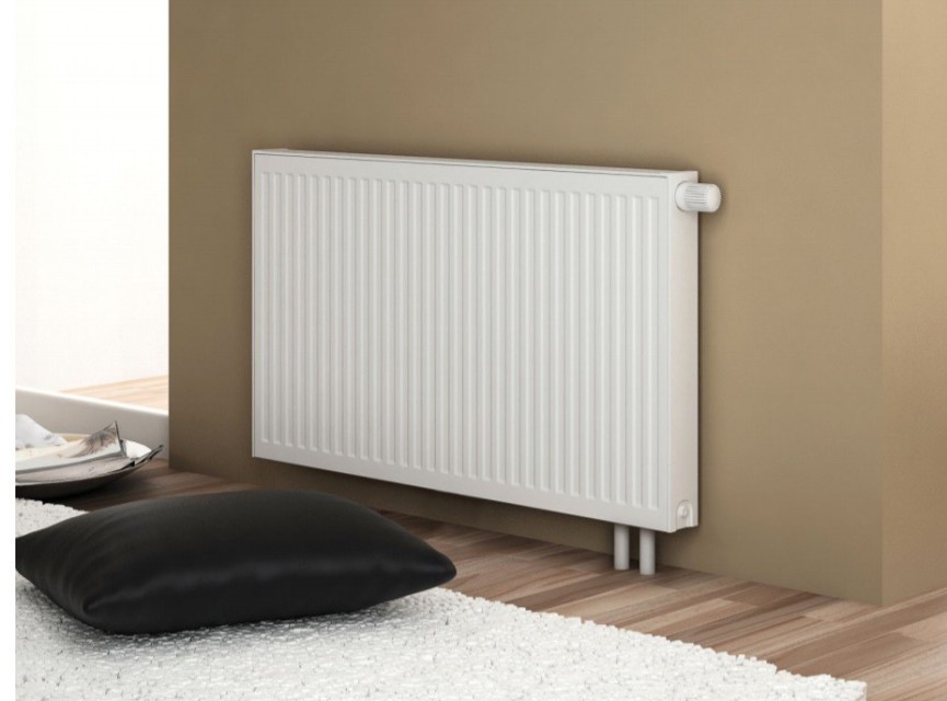 40x120 cm Type 22 - 1936 Watt - Oppio Paneelradiator Compact 6 geribbelde voorzijde - Wit (Ral 9016)