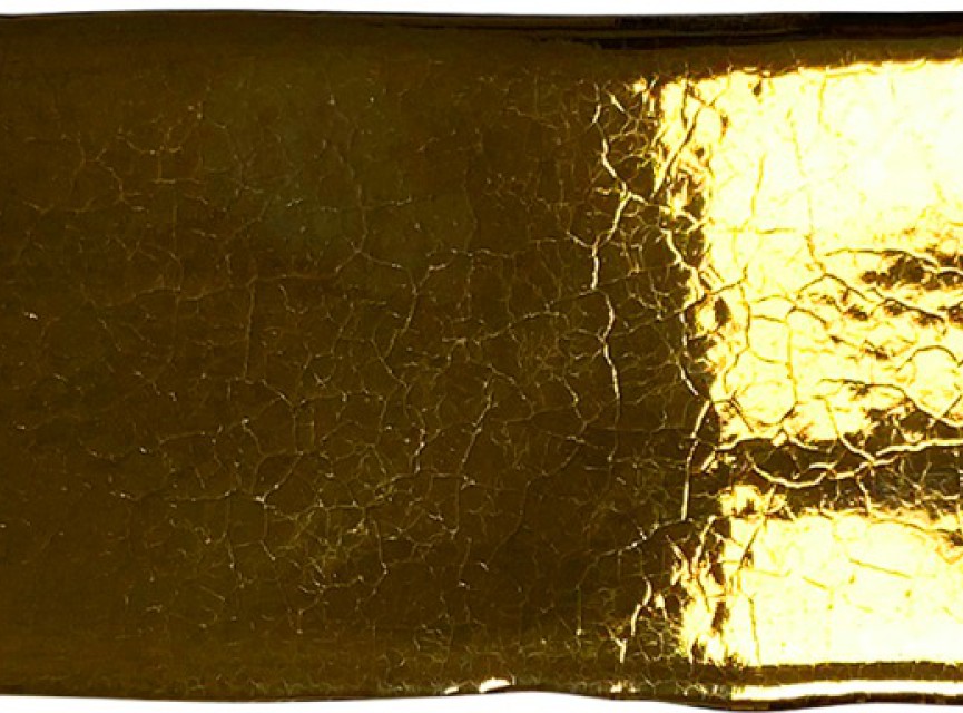 Handmade Trendy Gold Hoogglans Wandtegel / Metro tegel / 5x25 / tbv Woonkamer muur / Badkamer / Toilet / Winkelruimte