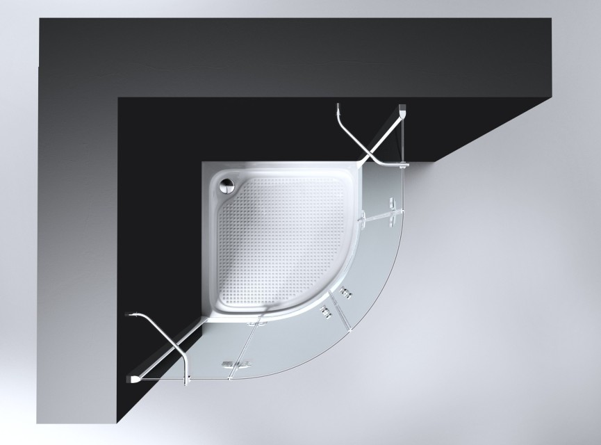 Erico 1/4 rond cabine met 2 deuren 90x90x192cm NANO glas 8mm