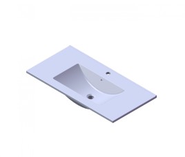 Florence Wastafel Parijs 90cm Met Kraangat Mat wit
