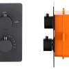 inbouwthermostaat en inb.box 2-weg 1/2 Nero ronde knoppen