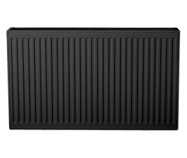 50x120 cm Type 22 - 2239 Watt - Oppio Paneelradiator Compact 6 geribbelde voorzijde - Mat Zwart (Ral 9005)
