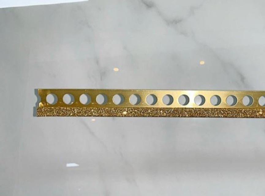 Glitter Tegelprofiel GOUDEN KLEUR / Blok Model / 270cm Lang / 10mm DIK