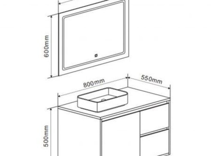 Badmeubelset England 80 cm Zwart