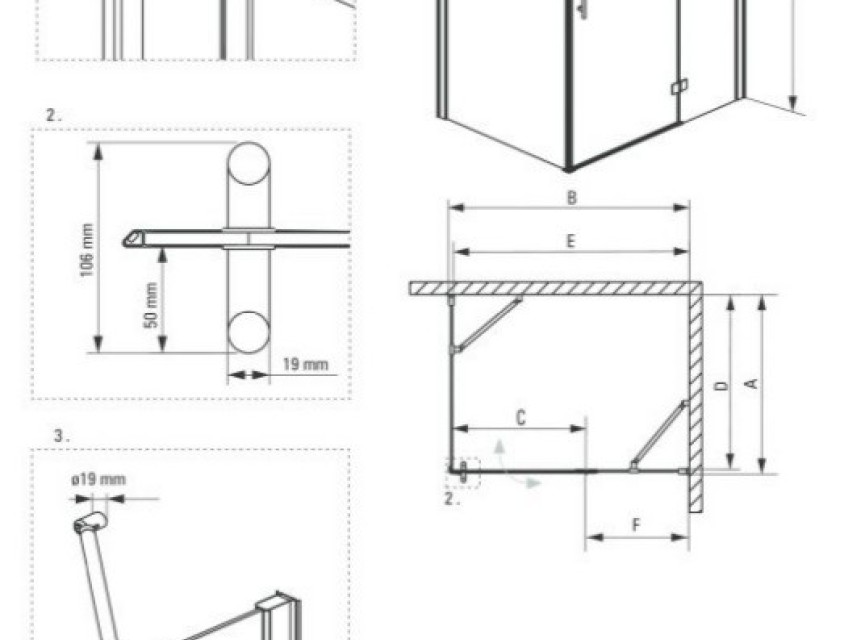 Servie Rechthoek cabine met 2 deuren 80x120x200 cm NANO glas 6mm