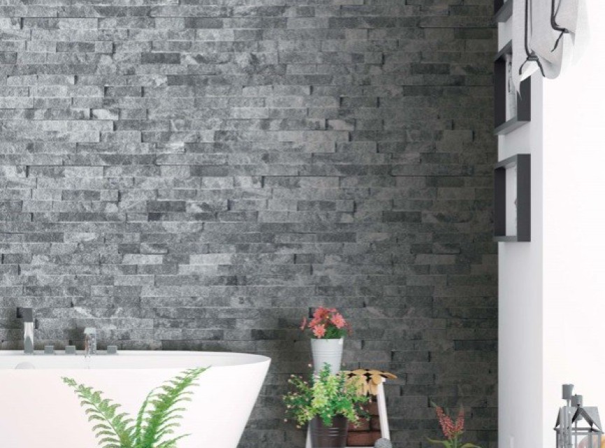 GREY CELTA( UNIEK ) Cinewall , Natuursteen Strip , Steenstrips Oftewel Stone Panel / Woonkamer Wanden / Badkamer Wanden