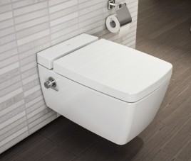VitrA Metropole Wandcloset met sproeier en ingebouwde warm- en koudwaterkraan + Softclose Bril