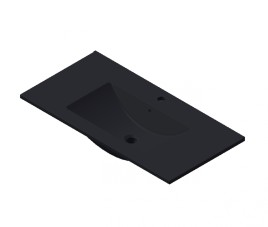 Florence Wastafel Parijs 90cm Met Kraangat Mat Zwart