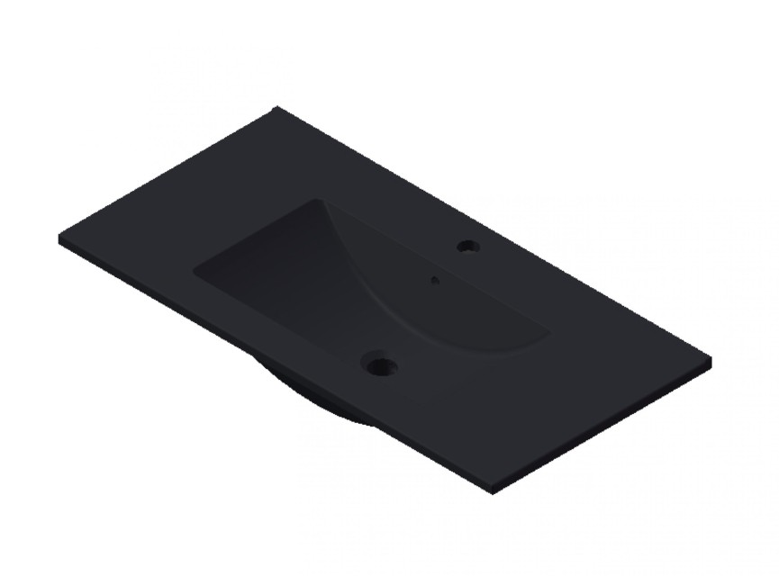 Florence Wastafel Parijs 90cm Met Kraangat Mat Zwart