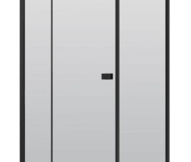 Servie MAT ZWART / Rechthoek cabine met 2 deuren 80x100x200 cm NANO glas 6mm