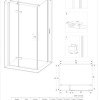 Servie MAT ZWART / Rechthoek cabine met 2 deuren 80x100x200 cm NANO glas 6mm