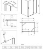 Servie Rechthoek cabine met 2 deuren 90x120x200 cm NANO glas 6mm